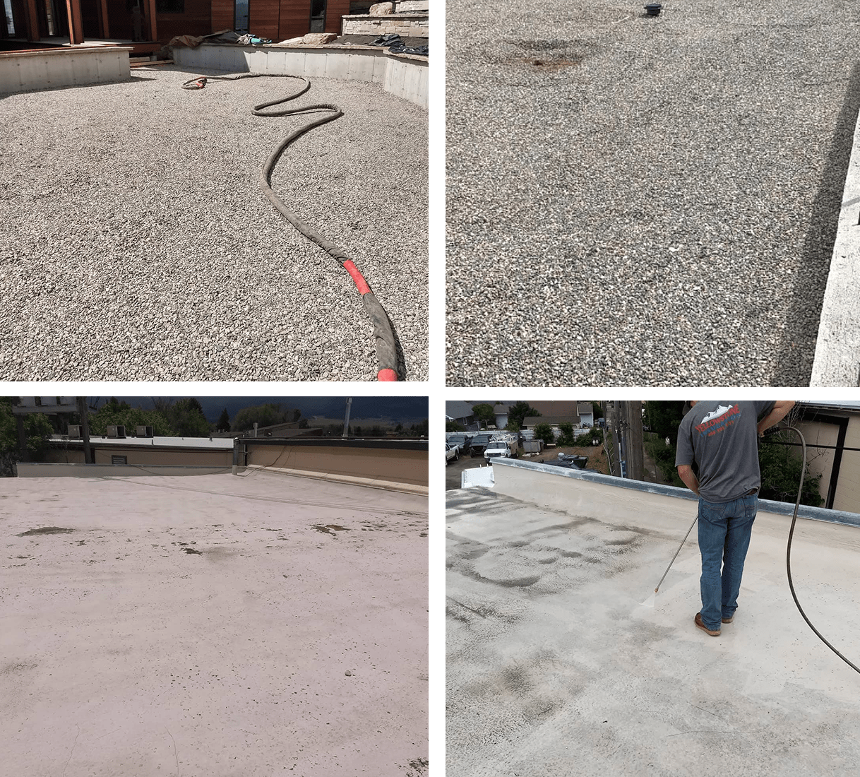 Man Spraying Substance on the Floor